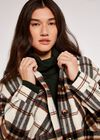 Plaid Wool Shacket, Cream, large