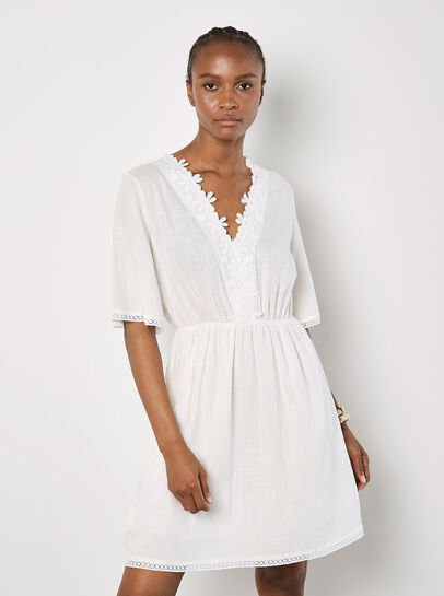 Daisy Lace Front Mini Dress