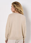 Crochet Flower Knitted Jumper, Stone, large