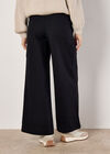Wide Leg Cotton Cargo Trousers, Black, large