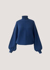 Ribbed Knit Batwing Cape Jumper, Cobalt/Royal Blue, large
