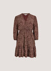 Paisley Ruffle Soft Mini Dress, Burgundy, large