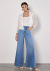 Floral Lace Blazer, White, large