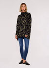 Zebra Print Oversized Tunic, Khaki, large