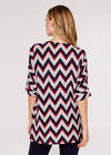 Chevron  Batwing Top, Grey, large
