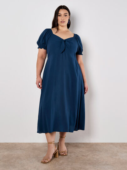 Tie Detail Milkmaid Midaxi Dress