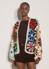 Hand-Crocheted Flowers Cardigan, Assorted, large