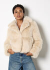 Faux Fur Short Coat, Cream, large