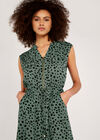 Painterly Dot Mini Dress, Khaki, large