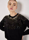 Sequin Embellished Jumper, Black, large