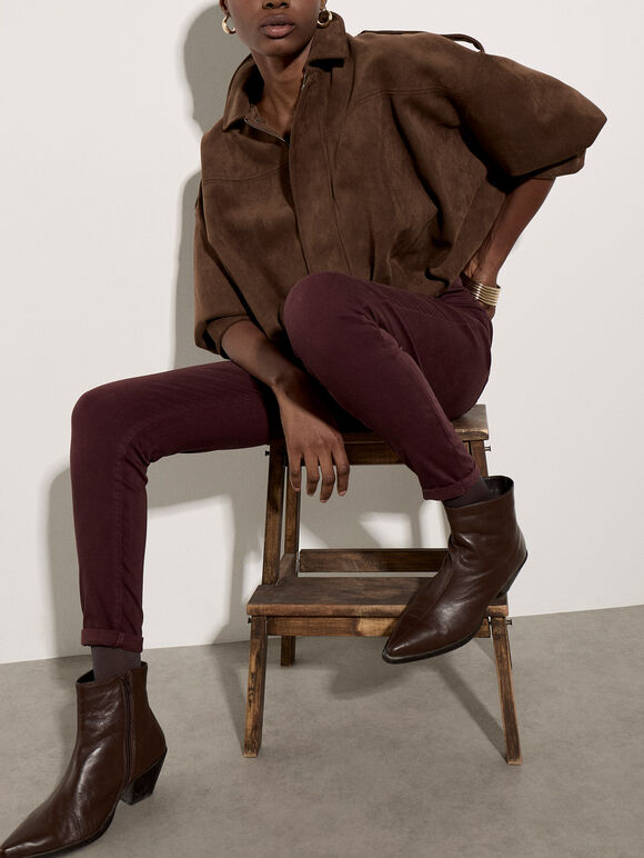 Sienna Skinny Fit Jeans, Burgundy, large