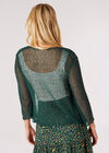 Lightweight Sheer Knitted Shrug, Green, large