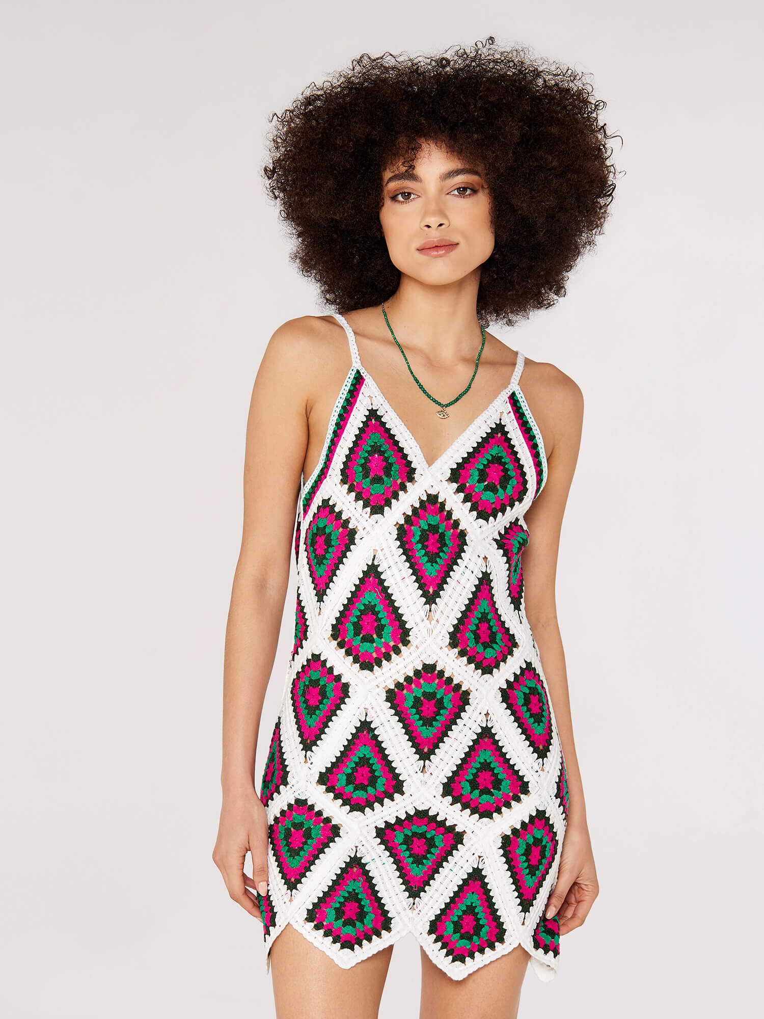 Granny Crochet Mini Dress