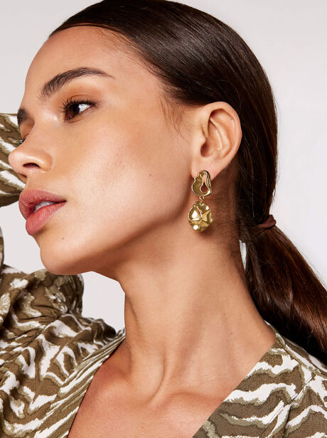 Gold Hammered Earrings