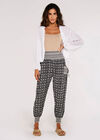 Batik Floral  Woven Smocked Joggers, Black, large