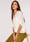 Slub Shimmer Twist Top, Cream, large