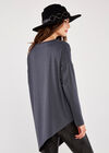 Asymmetric Hem Top, Dark Grey - Charcoal, large