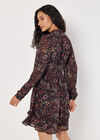 Paisley Ruffle Mini Dress , Pink, large