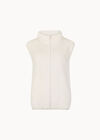 Fleece Zip-Through Gilet, Cream, large
