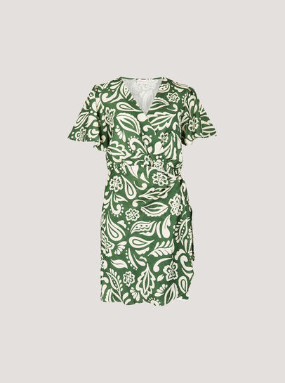 Floral Paisley Wrap Mini Dress