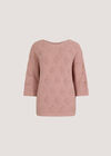Textured Pointelle Batwing Jumper, Pink, large