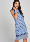 Filigree Border Dress, Blue, large