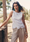 Sunflower Crochet Top, White, large