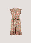 Ditsy Floral Ruffle Mini Dress, Khaki, large