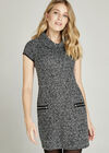 Grey Roll Neck Shift Dress, Grey, large