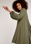 Lace Detail Smock Dress, Khaki, large