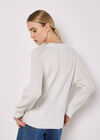 Chevron Pointelle Shimmer Jumper, Cream, large
