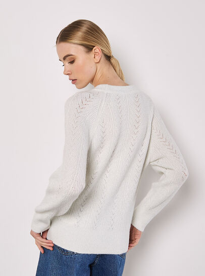 Chevron Pointelle Shimmer Jumper