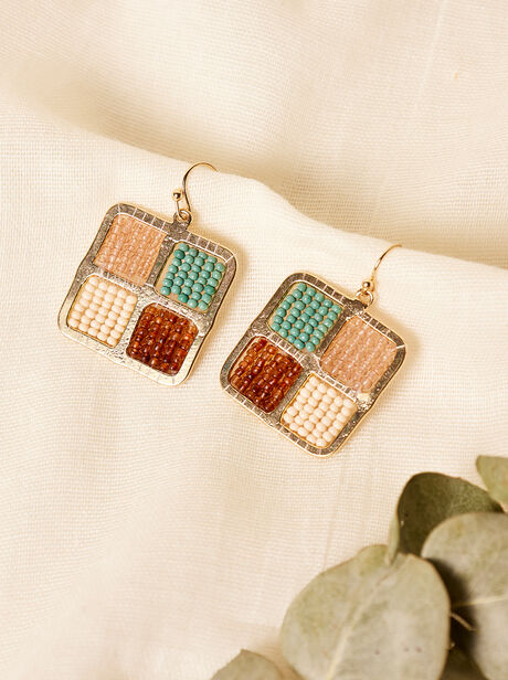 Multi Four Square Earrings