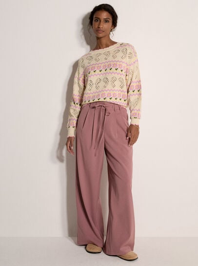 Pointelle Knit Butterfly Floral Jumper