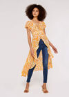 Swirl Print Chiffon Coverup, Orange, large