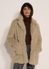 Faux Fur Panel Jacket, Stone, large