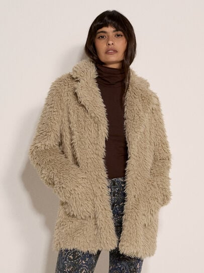 Faux Fur Panel Jacket
