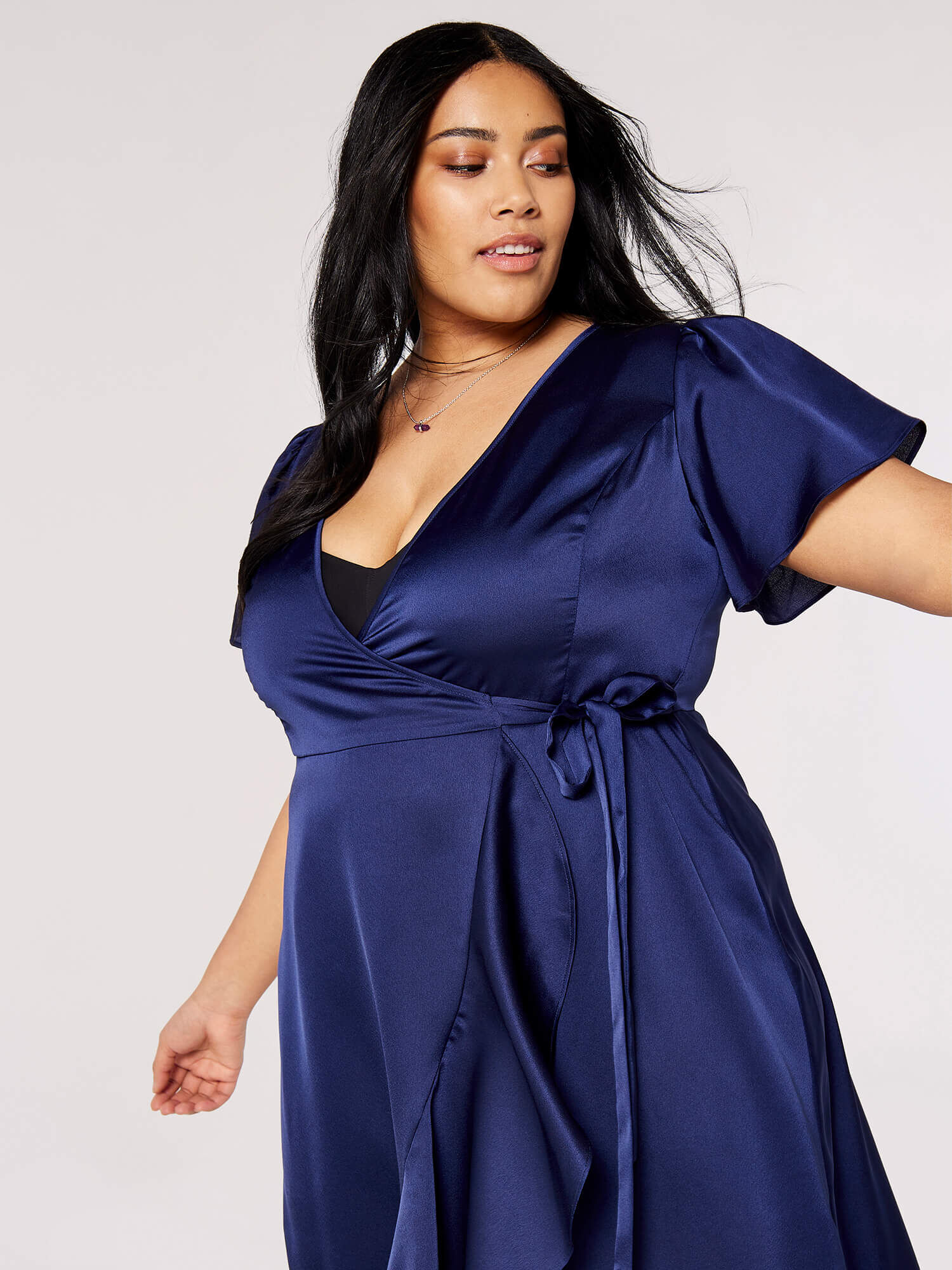 Ruffle wrap shop dress plus size