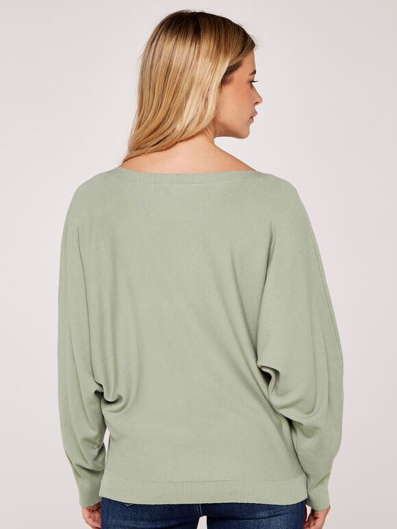 Soft Batwing Jumper, Mint, large