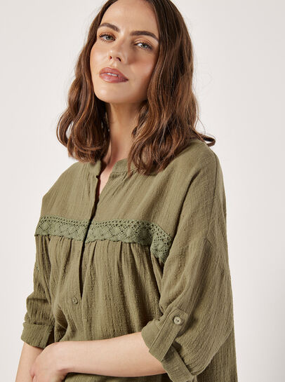 Lace Detail Cotton Blouse