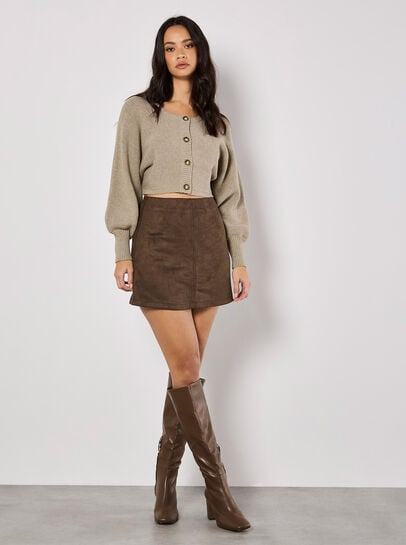 Suedette A-Line Mini Skirt