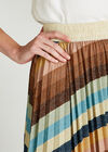 Orange Metallic Midi Skirt, Rust, large