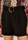 Coconut Buckle Tailored Short, Black, large