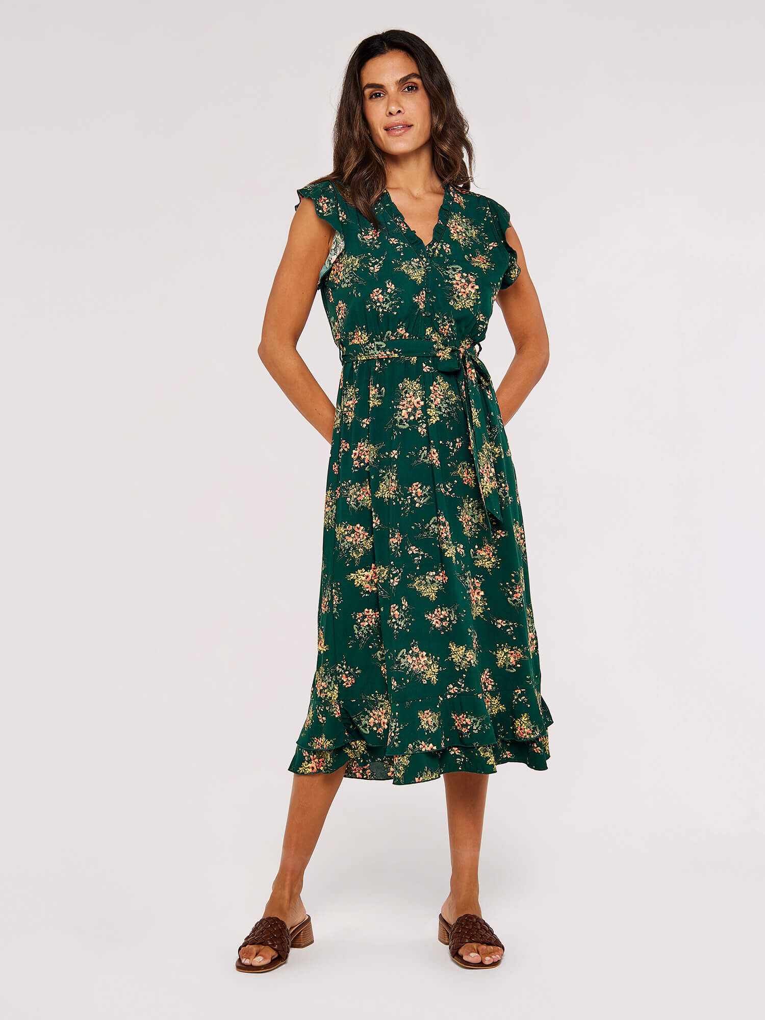 Floral ditsy store midi dress