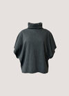 Herringbone Roll Neck Batwing Top, Dark Grey/Charcoal, large