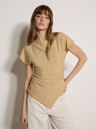 Sparkle Side Ruched Jersey Top