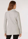 Roll Neck Wrap Jumper, Grey, large