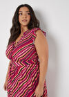 Curve Retro Wave Ruffle Maxi Dress, Pink, large