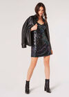 Sequin Cami Mini Dress, Black, large