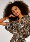 Animal Shirt Dress, Cream, large